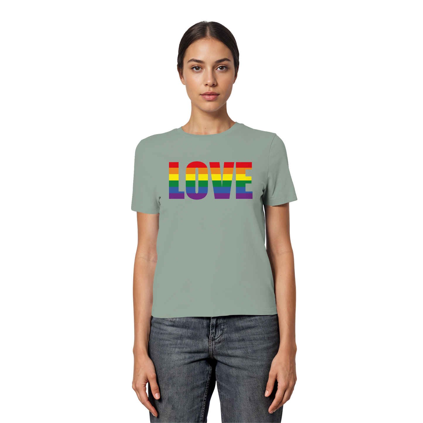 LOVE - Feminine Fit Tee with Bold Heart