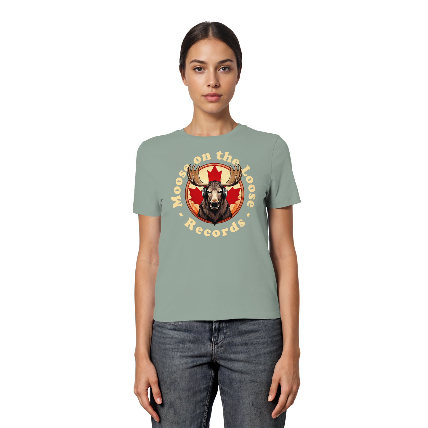 “Moose on the Loose Records” Women’s Fitted Tee – A Hit for Every Playlist