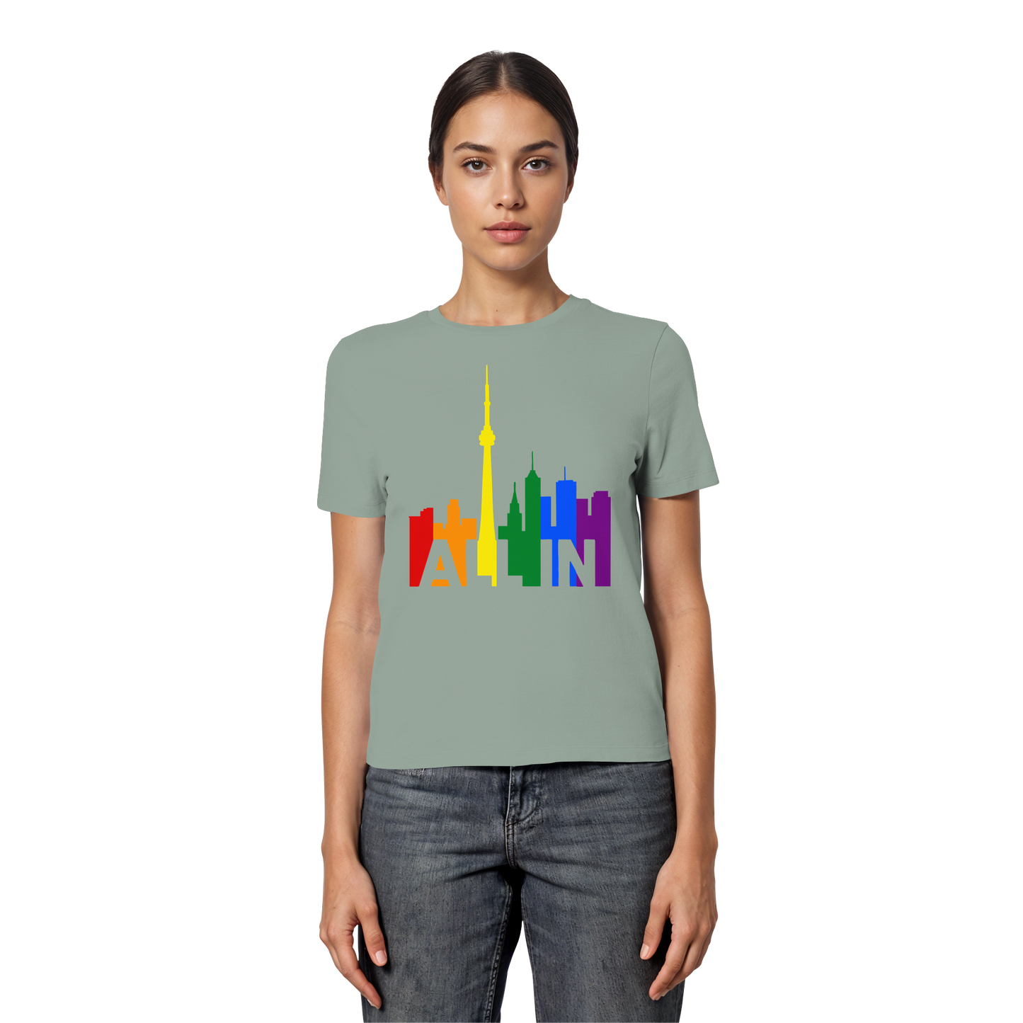 ALL IN – Pride Toronto Women’s T-Shirt – Feminine Fit – Bold & Proud