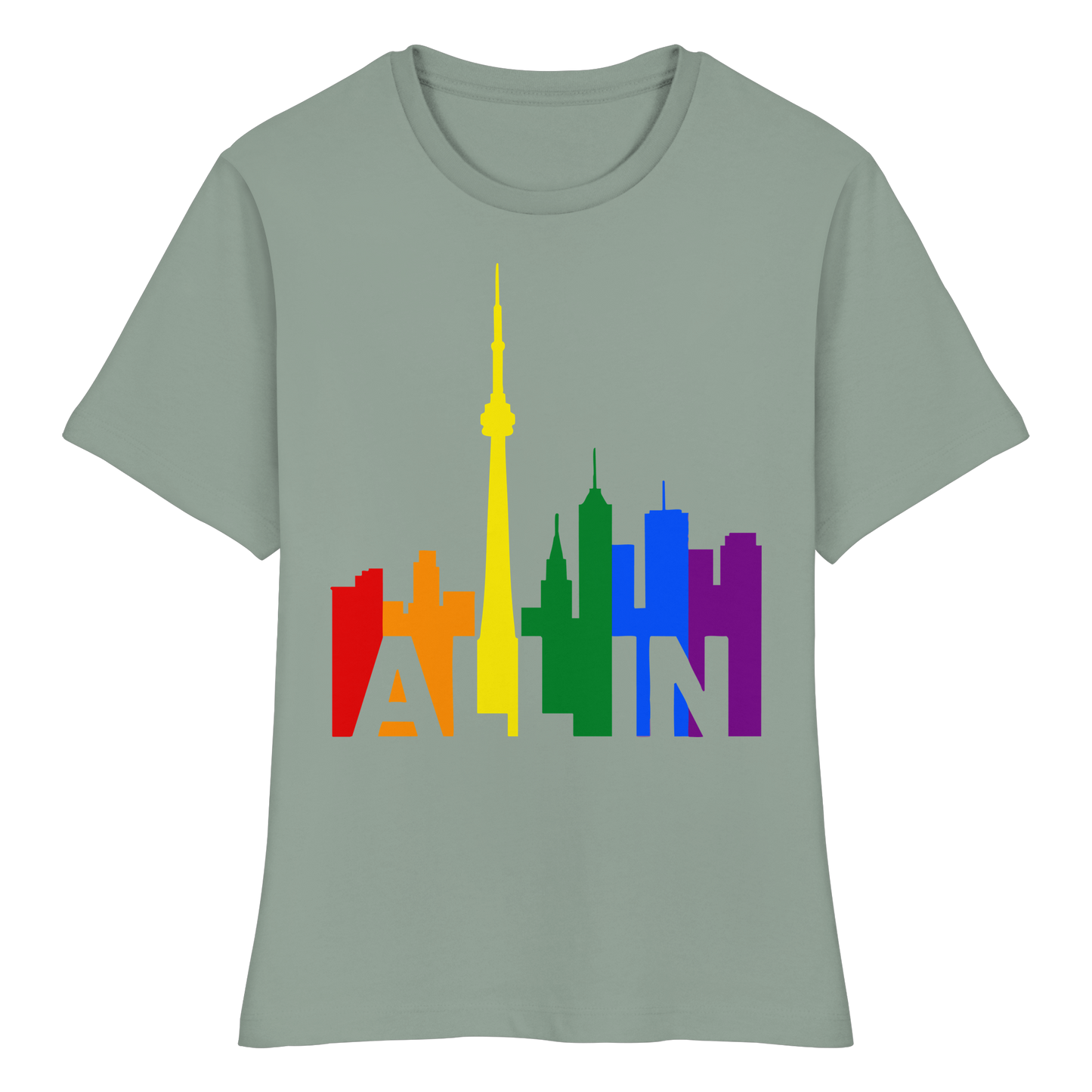 ALL IN – Pride Toronto Women’s T-Shirt – Feminine Fit – Bold & Proud
