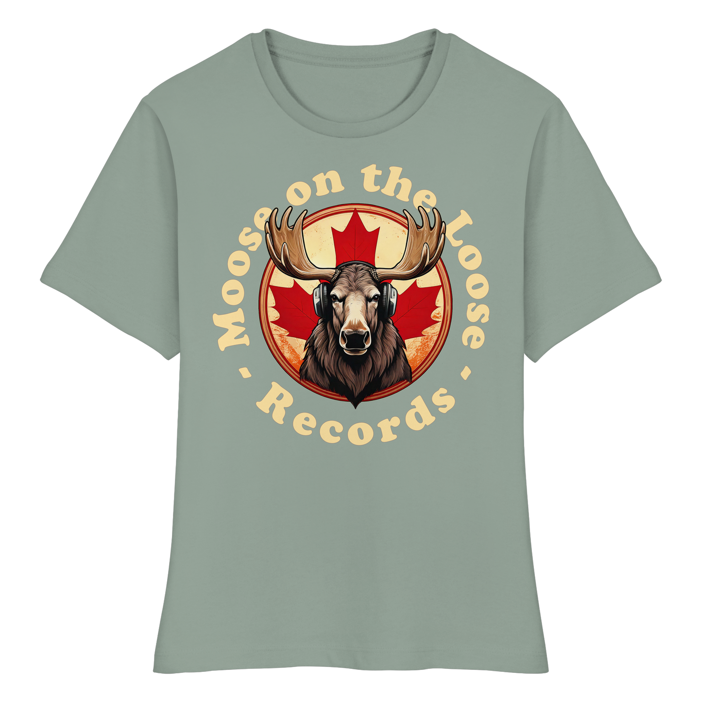 “Moose on the Loose Records” Women’s Fitted Tee – A Hit for Every Playlist