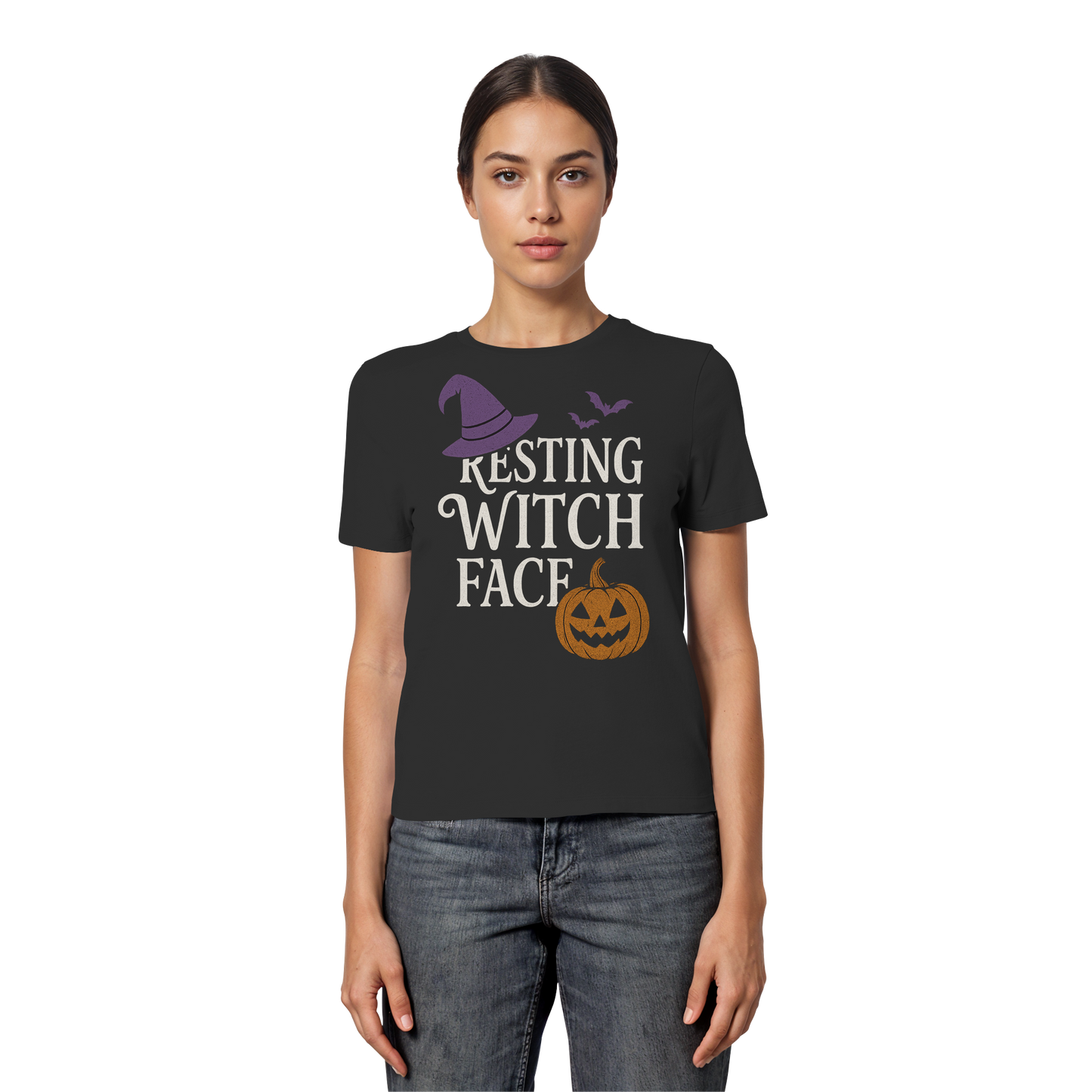 Resting Witch Face – Women’s Funny Halloween Shirt - Cute & Sassy Witch Design