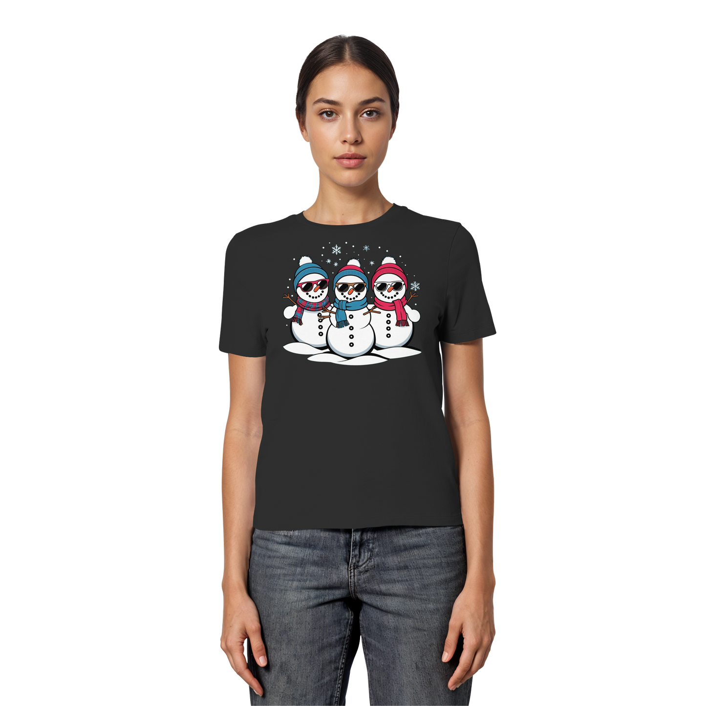 Cool Snow Squad Women’s Tee | Funny Snowman Christmas Shirt | Soft Holiday Top