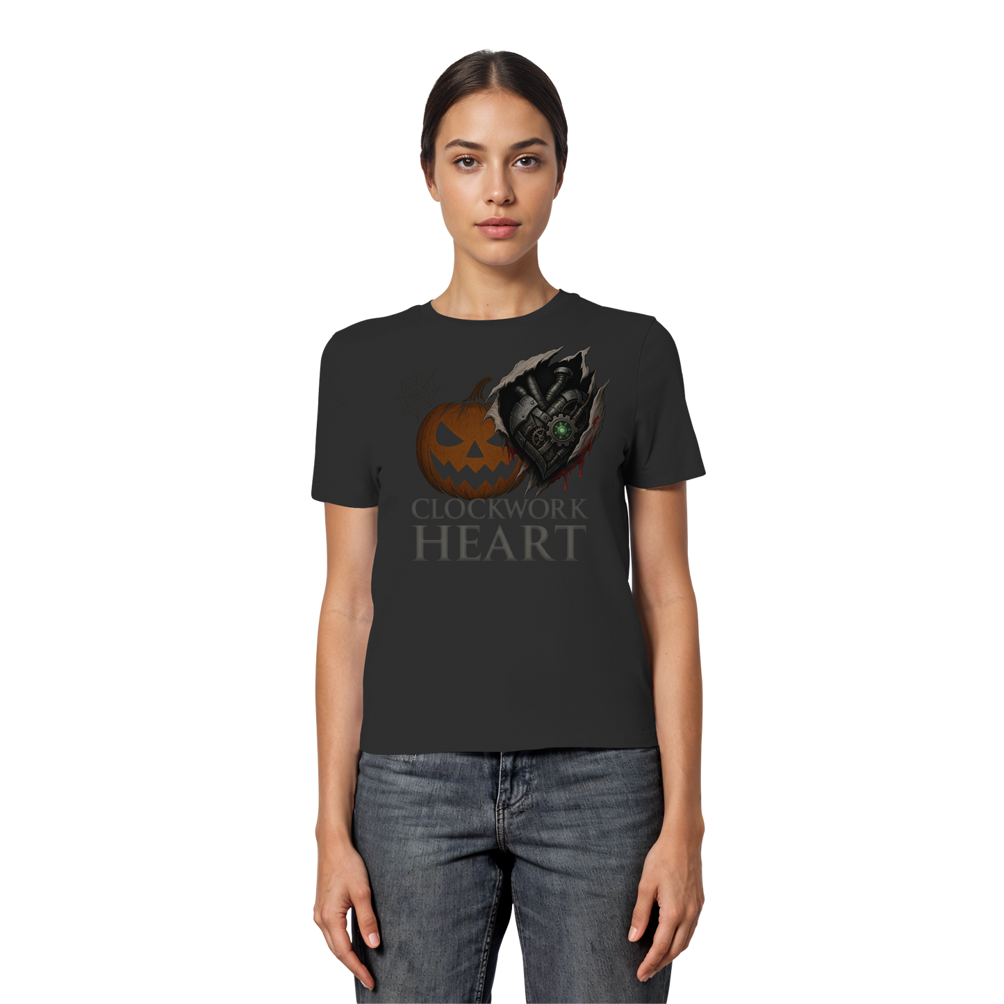 Clockwork Heart – Gothic Halloween T-Shirt for Women - Steampunk Heart Design