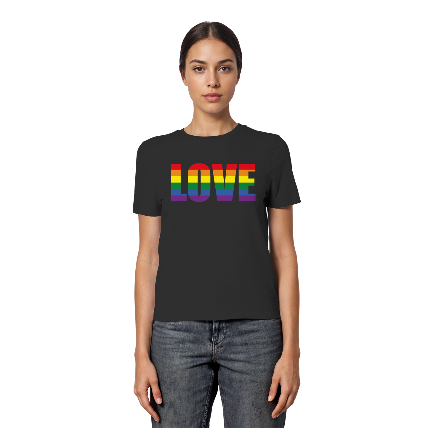 LOVE - Feminine Fit Tee with Bold Heart