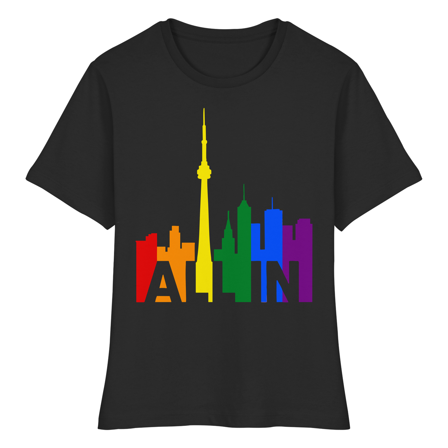 ALL IN – Pride Toronto Women’s T-Shirt – Feminine Fit – Bold & Proud