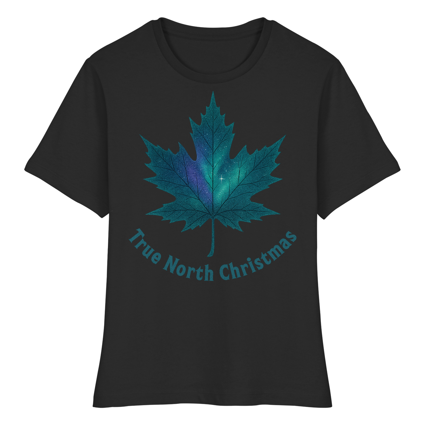 True North Christmas Women’s Tee | Maple Leaf Holiday Shirt | Premium Cotton Top