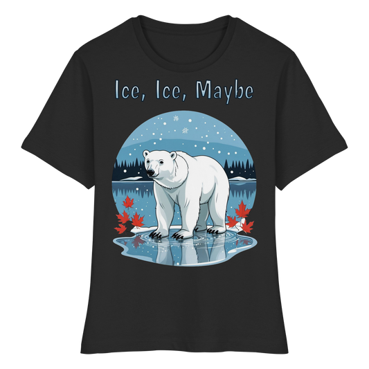 Ice Ice Maybe Women’s Tee | Polar Bear Christmas Shirt | Funny Winter Cotton Blend Top