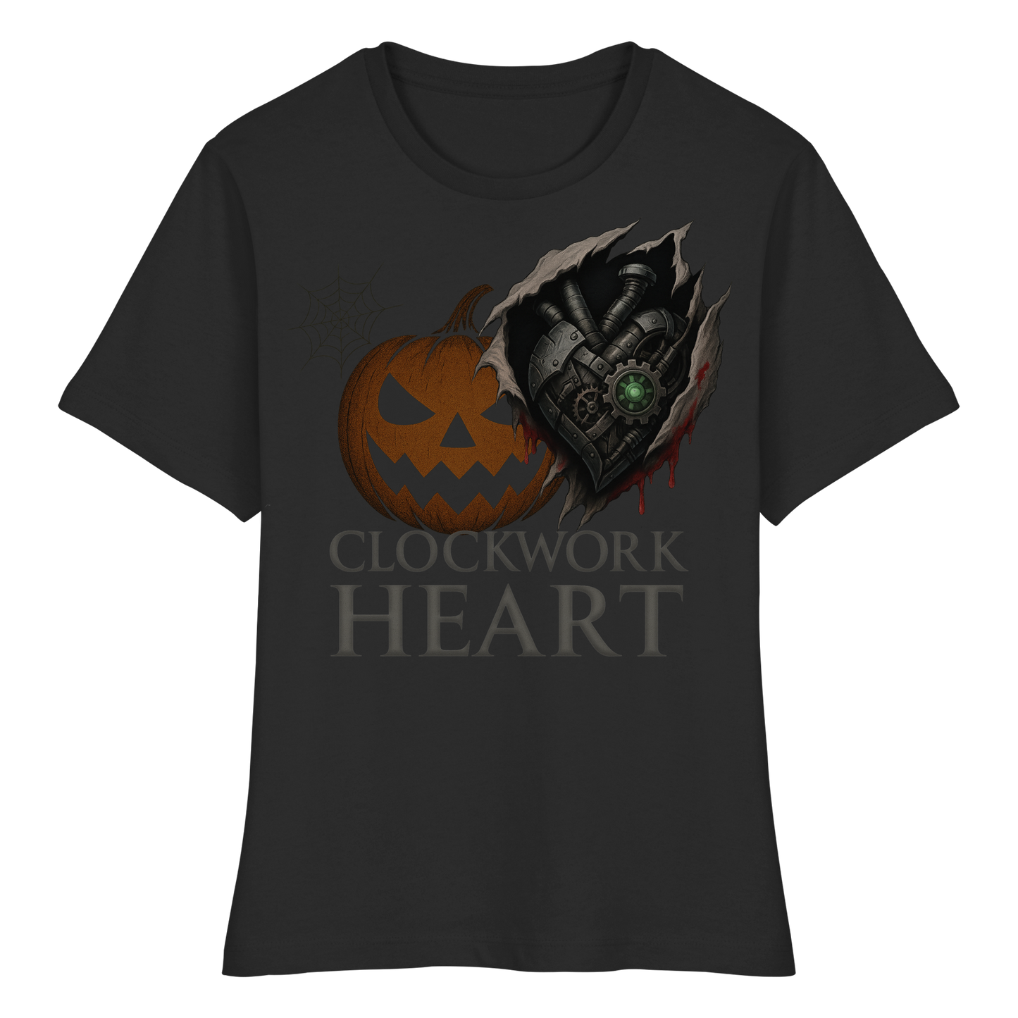 Clockwork Heart – Gothic Halloween T-Shirt for Women - Steampunk Heart Design