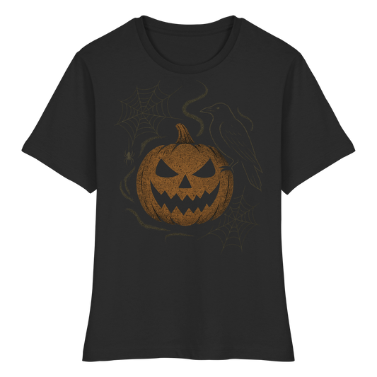 Ghostly Pumpkin – Adorable Halloween Women’s Tee | Ghostly Jack-O’-Lantern Shirt