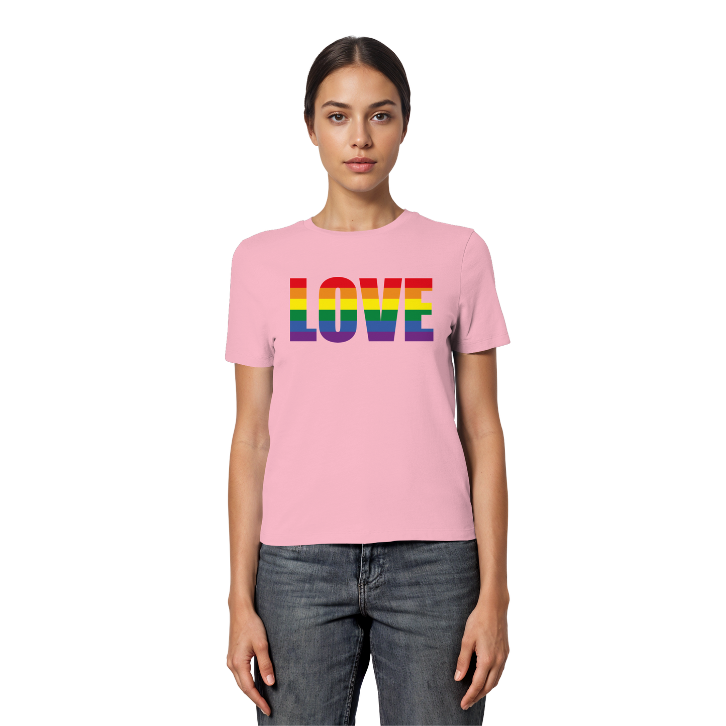 LOVE - Feminine Fit Tee with Bold Heart