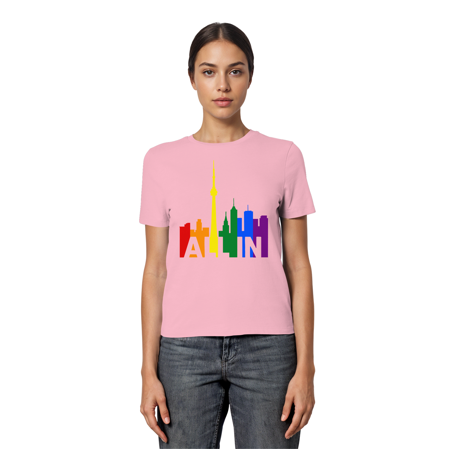 ALL IN – Pride Toronto Women’s T-Shirt – Feminine Fit – Bold & Proud