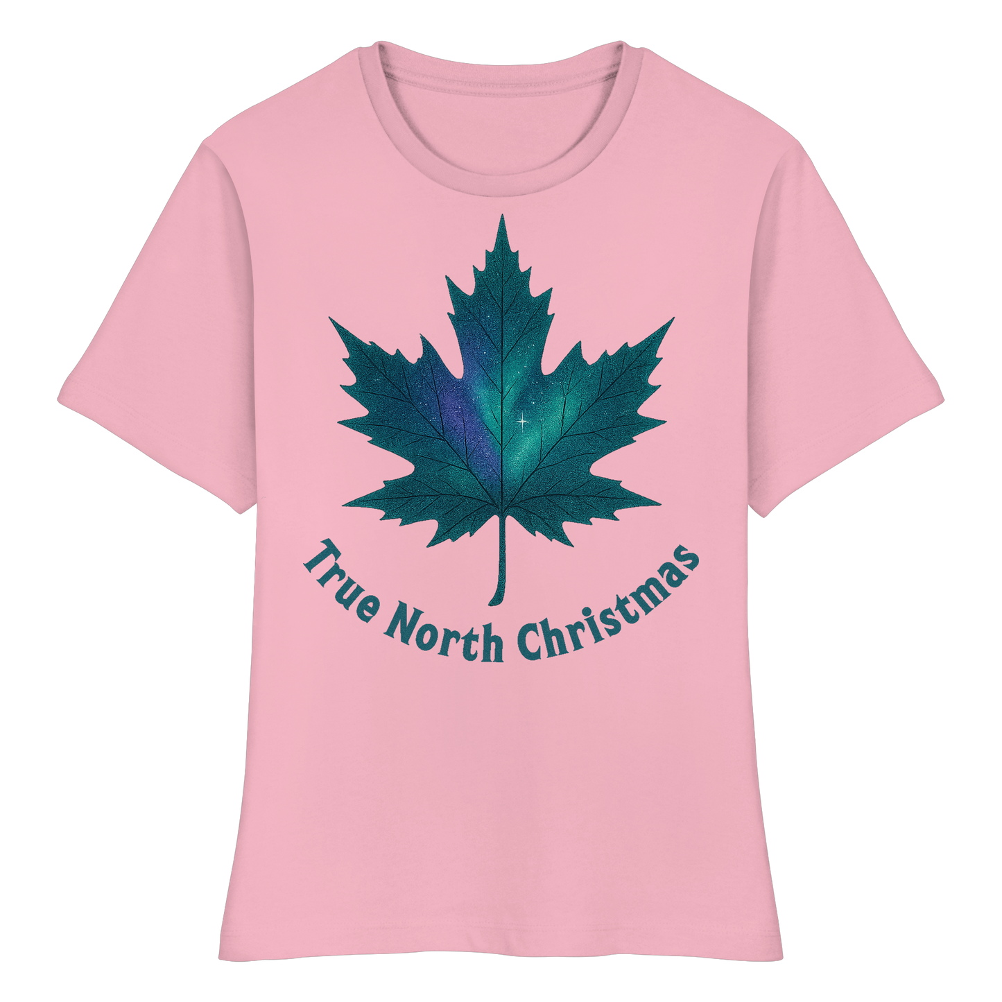 True North Christmas Women’s Tee | Maple Leaf Holiday Shirt | Premium Cotton Top