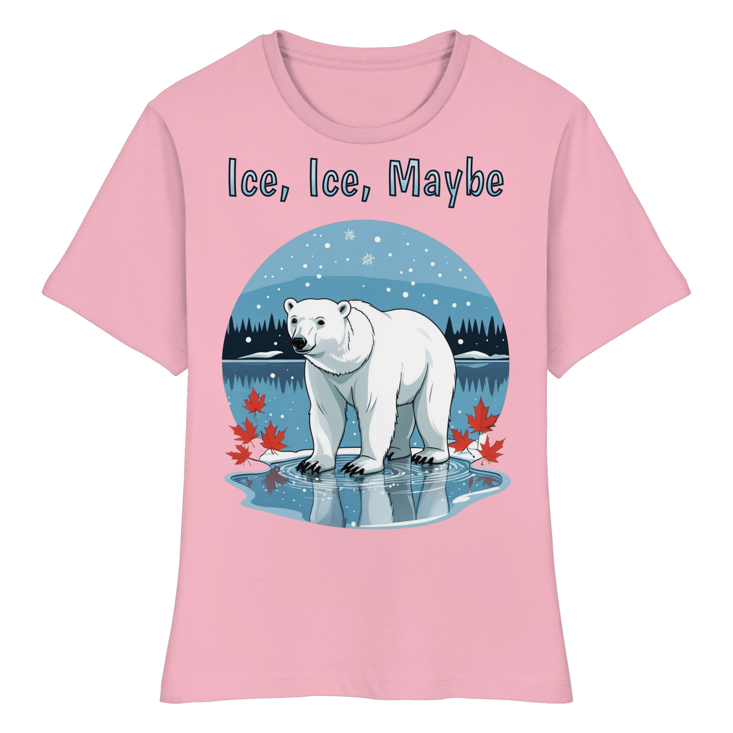 Ice Ice Maybe Women’s Tee | Polar Bear Christmas Shirt | Funny Winter Cotton Blend Top