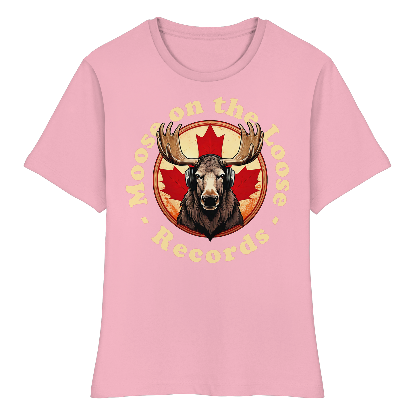 “Moose on the Loose Records” Women’s Fitted Tee – A Hit for Every Playlist