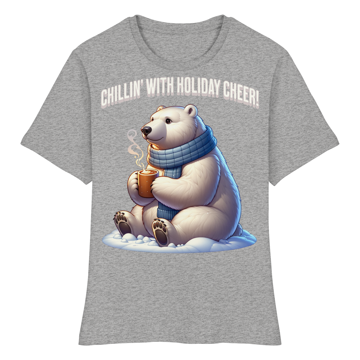 Chillin’ With Holiday Cheer Women’s Tee | Cute Polar Bear Holiday Shirt | Premium Cotton Blend,