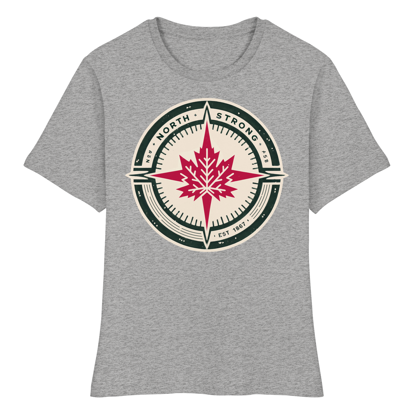 “North Strong” Compass Design – Women’s Favorite Tee – Navigate Adventure with Canadian Pride