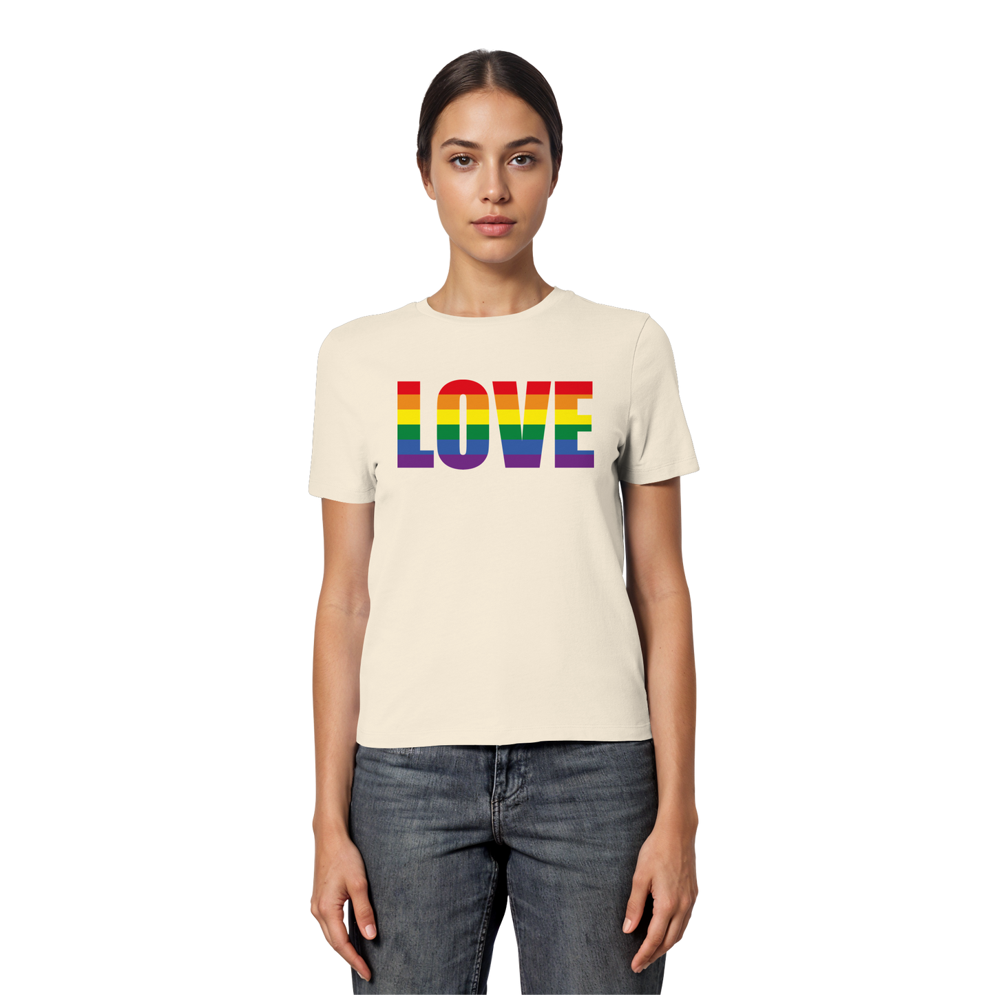 LOVE - Feminine Fit Tee with Bold Heart