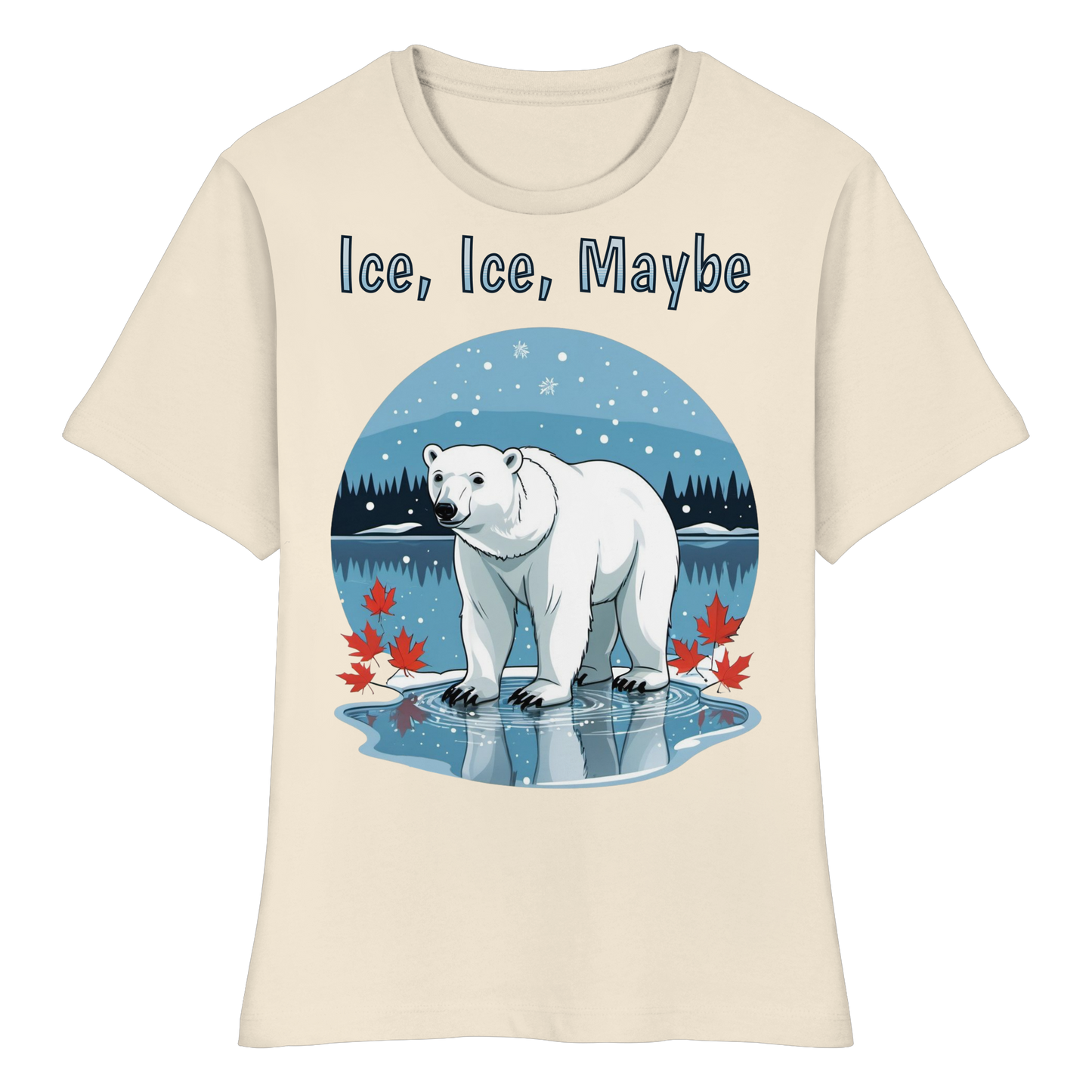 Ice Ice Maybe Women’s Tee | Polar Bear Christmas Shirt | Funny Winter Cotton Blend Top