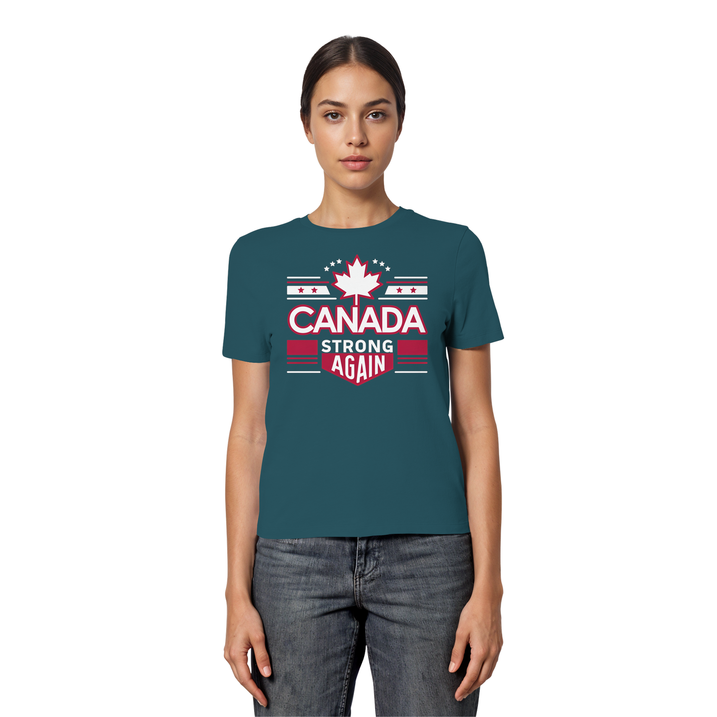 “Canada Strong Again” Women’s Favorite Tee – Wear Your Pride, Bold and Patriotic!