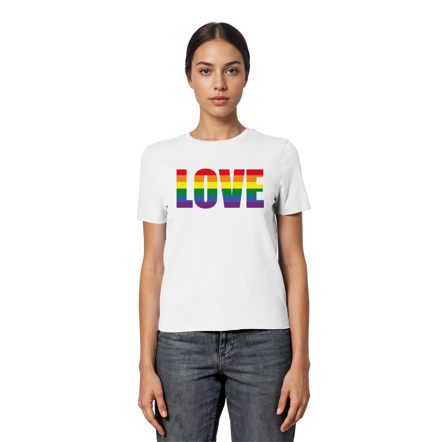 LOVE - Feminine Fit Tee with Bold Heart
