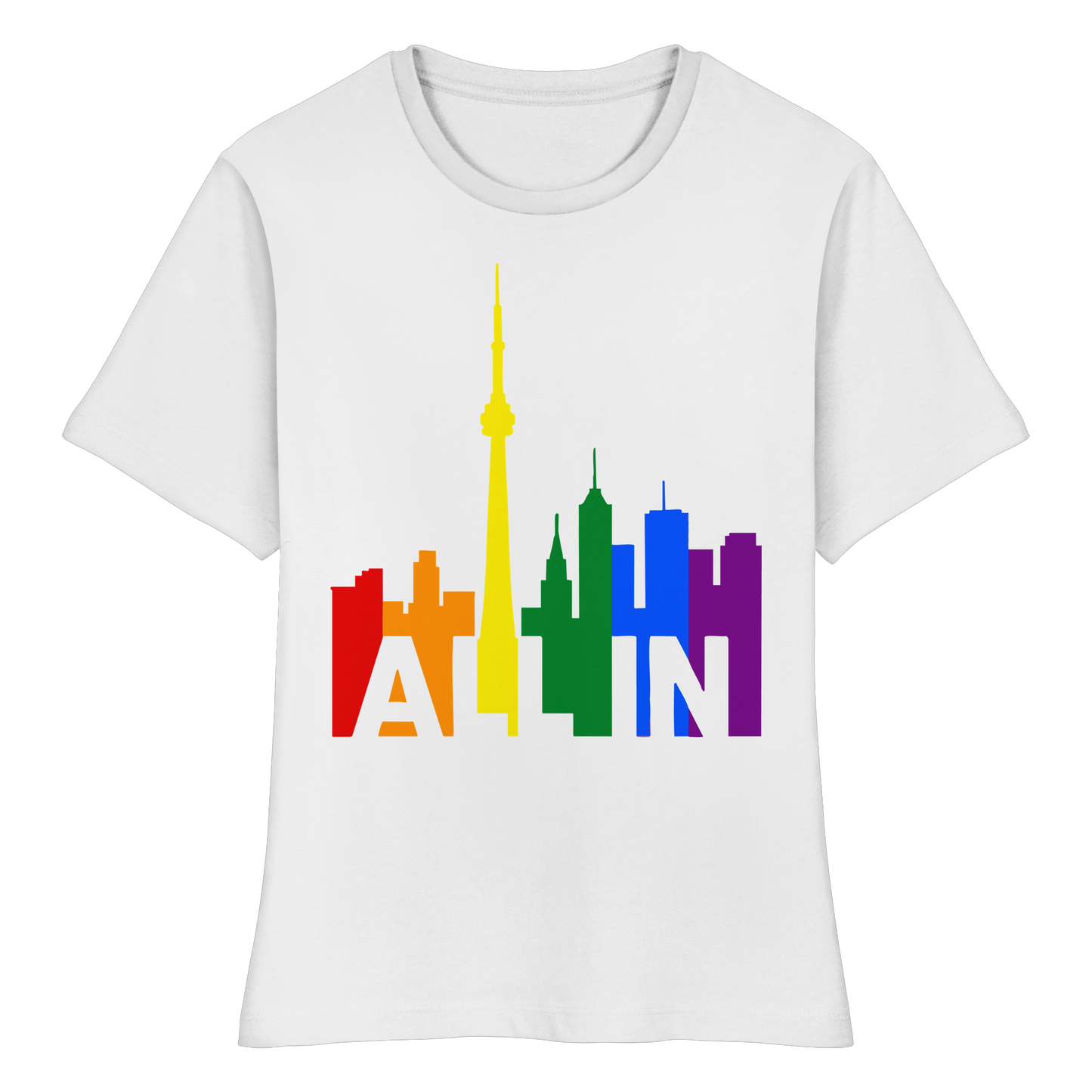 ALL IN – Pride Toronto Women’s T-Shirt – Feminine Fit – Bold & Proud