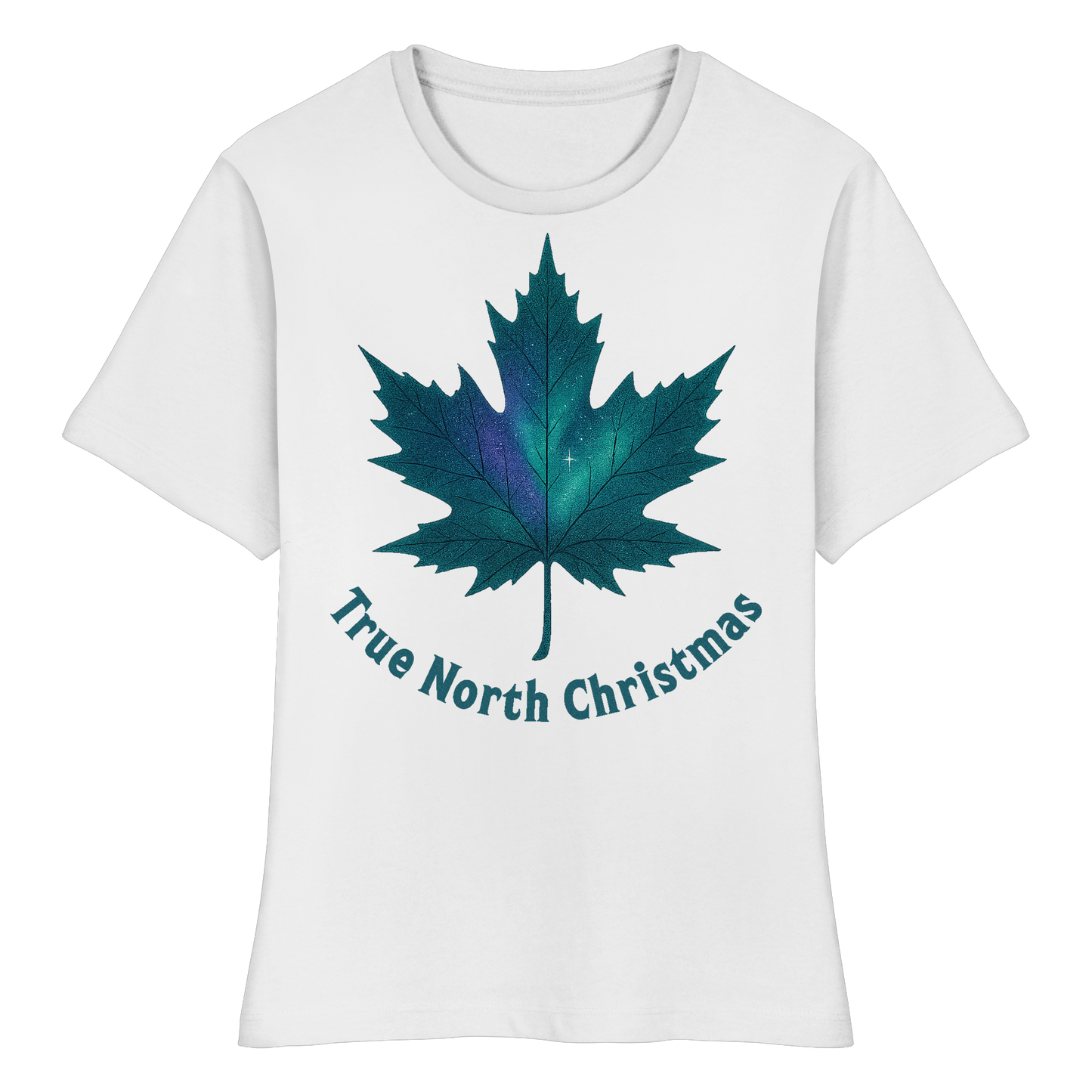 True North Christmas Women’s Tee | Maple Leaf Holiday Shirt | Premium Cotton Top