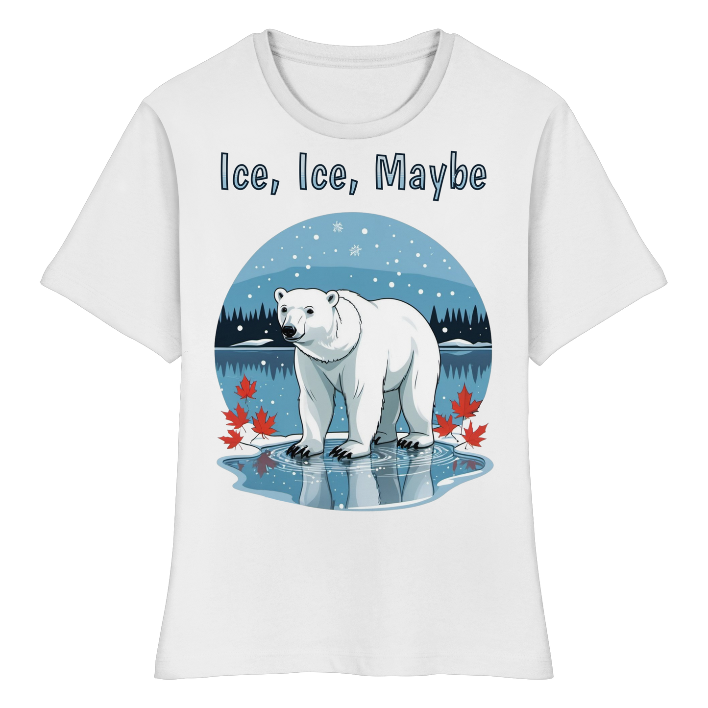 Ice Ice Maybe Women’s Tee | Polar Bear Christmas Shirt | Funny Winter Cotton Blend Top