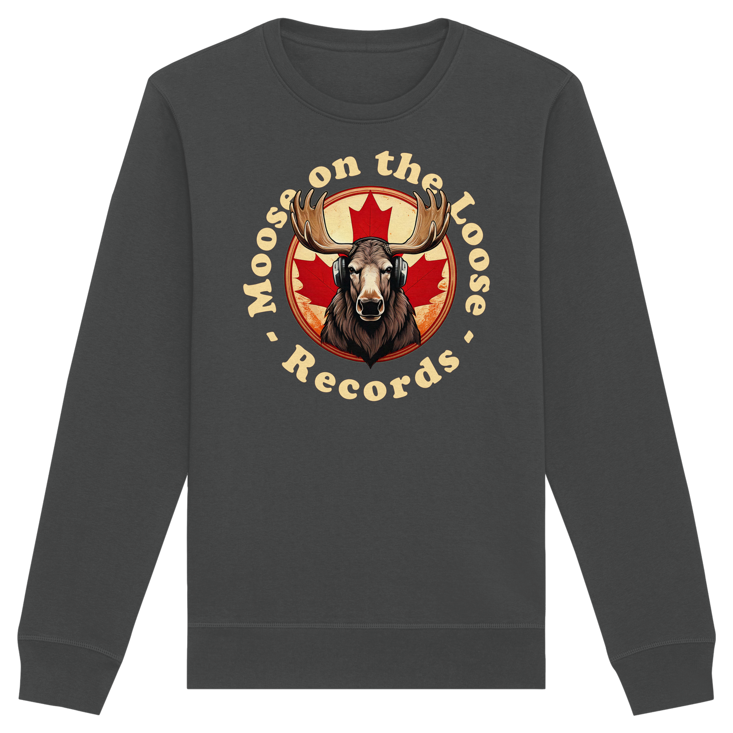 "Moose on the Loose Records" Unisex Sweatshirt - Cozy Canadian Vibes