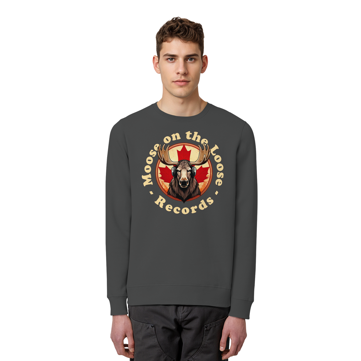 "Moose on the Loose Records" Unisex Sweatshirt - Cozy Canadian Vibes