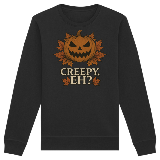 Creepy, Eh? – Cozy Halloween Sweatshirt - Funny Canadian Pumpkin Design