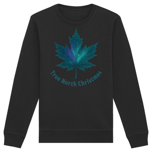 True North Christmas Sweatshirt | Maple Leaf Holiday Crewneck | Premium Fleece