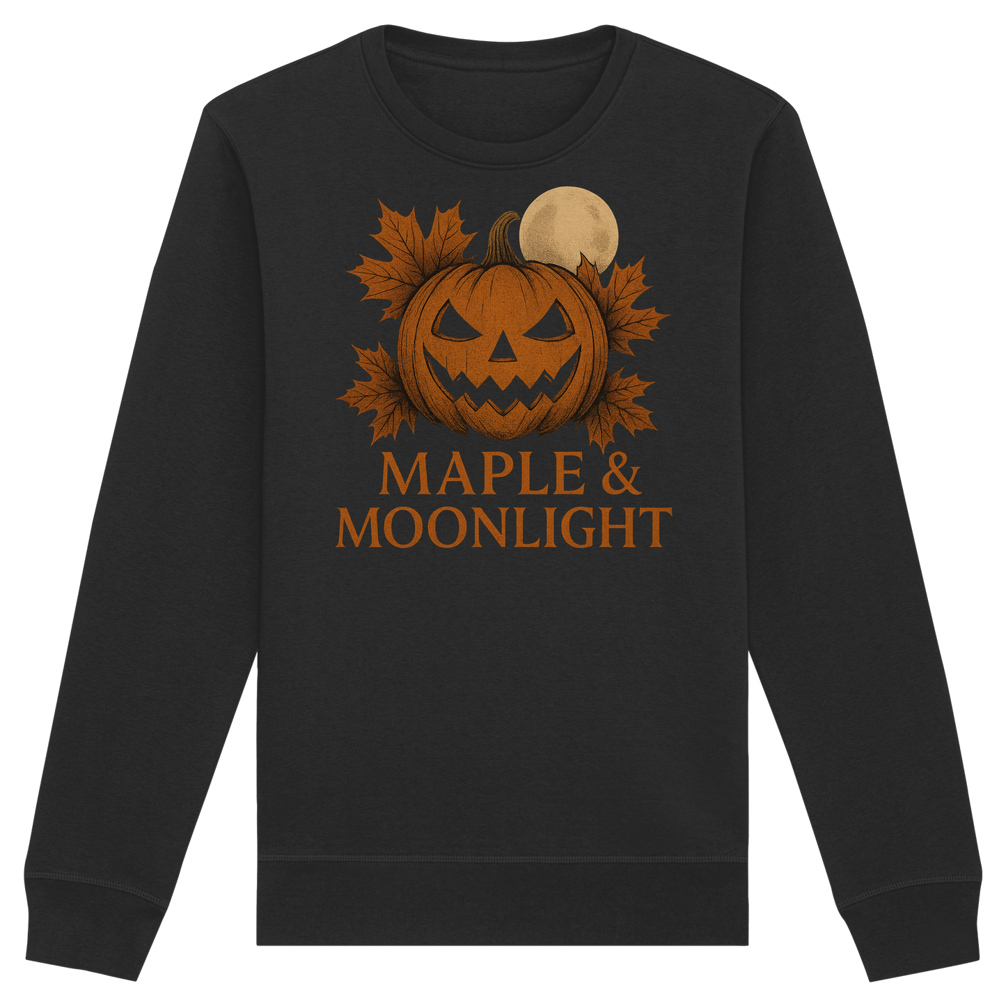 Maple & Moonlight – Cozy Halloween Sweatshirt - Canadian Pumpkin & Moon Design