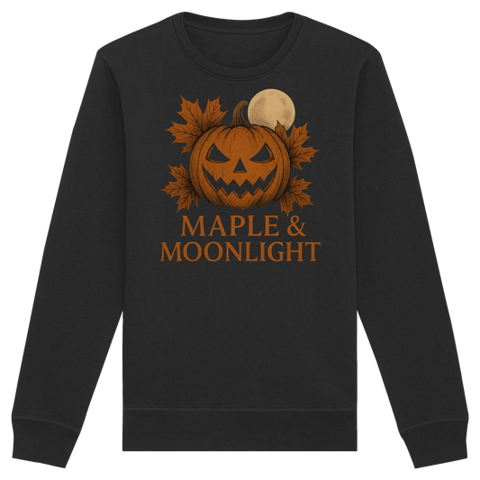 Maple & Moonlight – Cozy Halloween Sweatshirt - Canadian Pumpkin & Moon Design