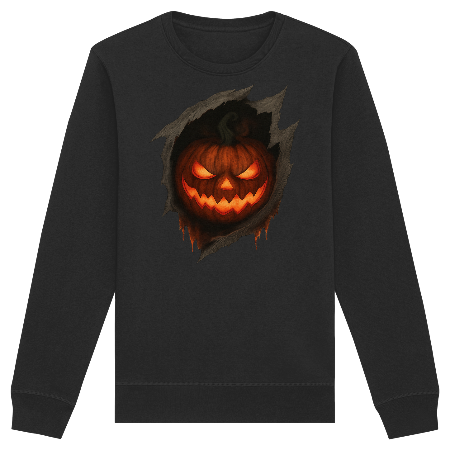 Pumpkin Core – Halloween Sweatshirt | Fiery Jack-O’-Lantern Design