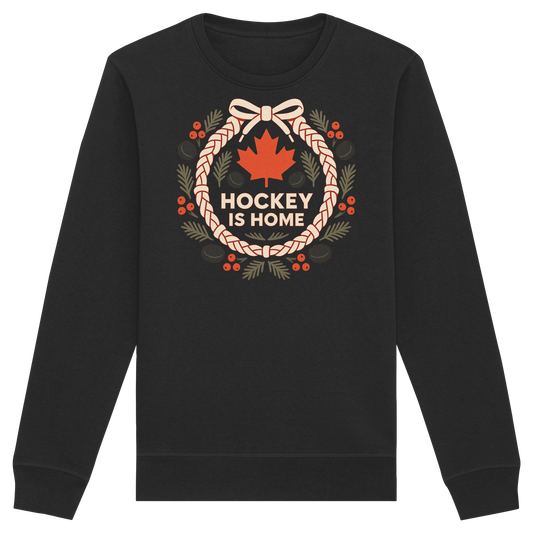 Hockey Lace Wreath Sweatshirt | Hockey Christmas Crewneck | Premium Fleece Sweatshirt