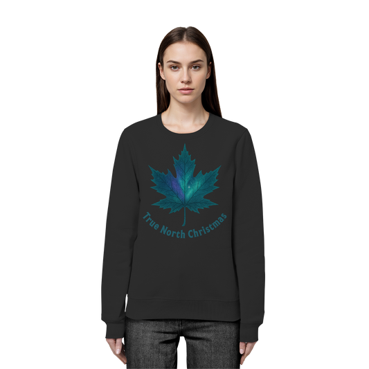 True North Christmas Sweatshirt | Maple Leaf Holiday Crewneck | Premium Fleece