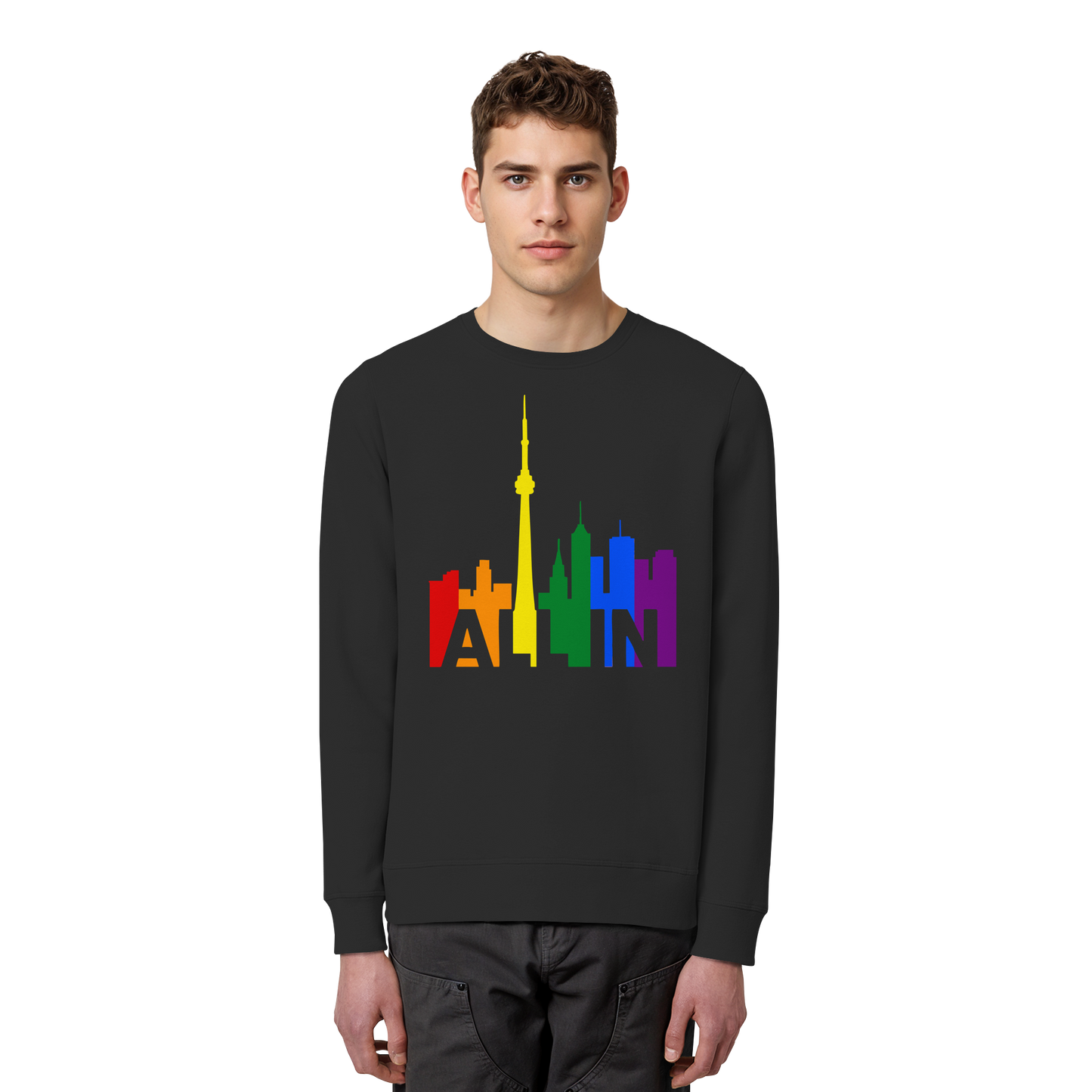 ALL IN – Pride Toronto Sweatshirt – Unisex Fit – Cozy & Bold