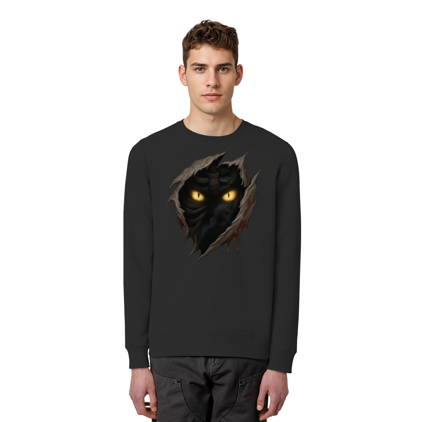 Haunted Eyes – Halloween Sweatshirt | Creepy Staring Eyes Design