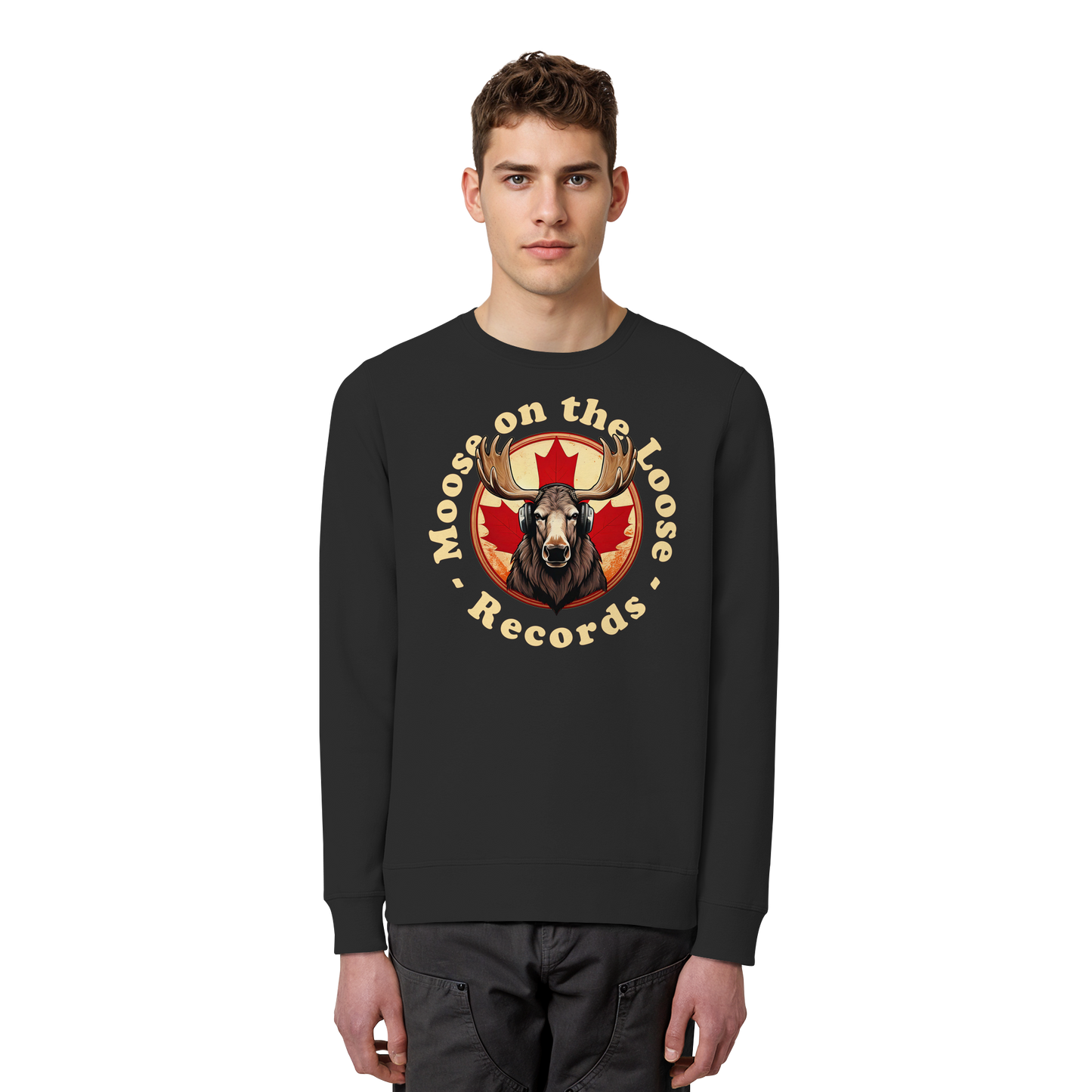 "Moose on the Loose Records" Unisex Sweatshirt - Cozy Canadian Vibes