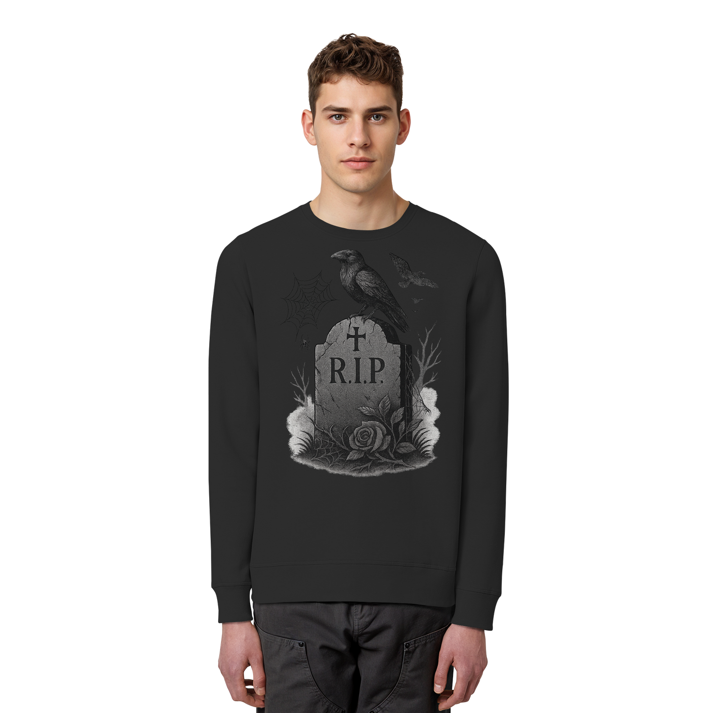 Grave & Ravens – Halloween Sweatshirt | Haunted Graveyard Design