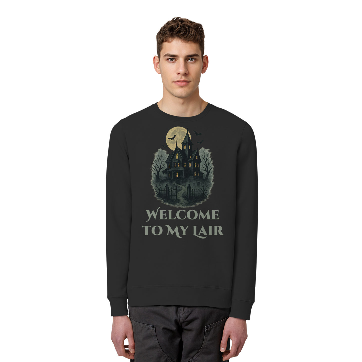 Welcome To My Lair – Cozy Halloween Sweatshirt | Spooky Home of the Witch Design