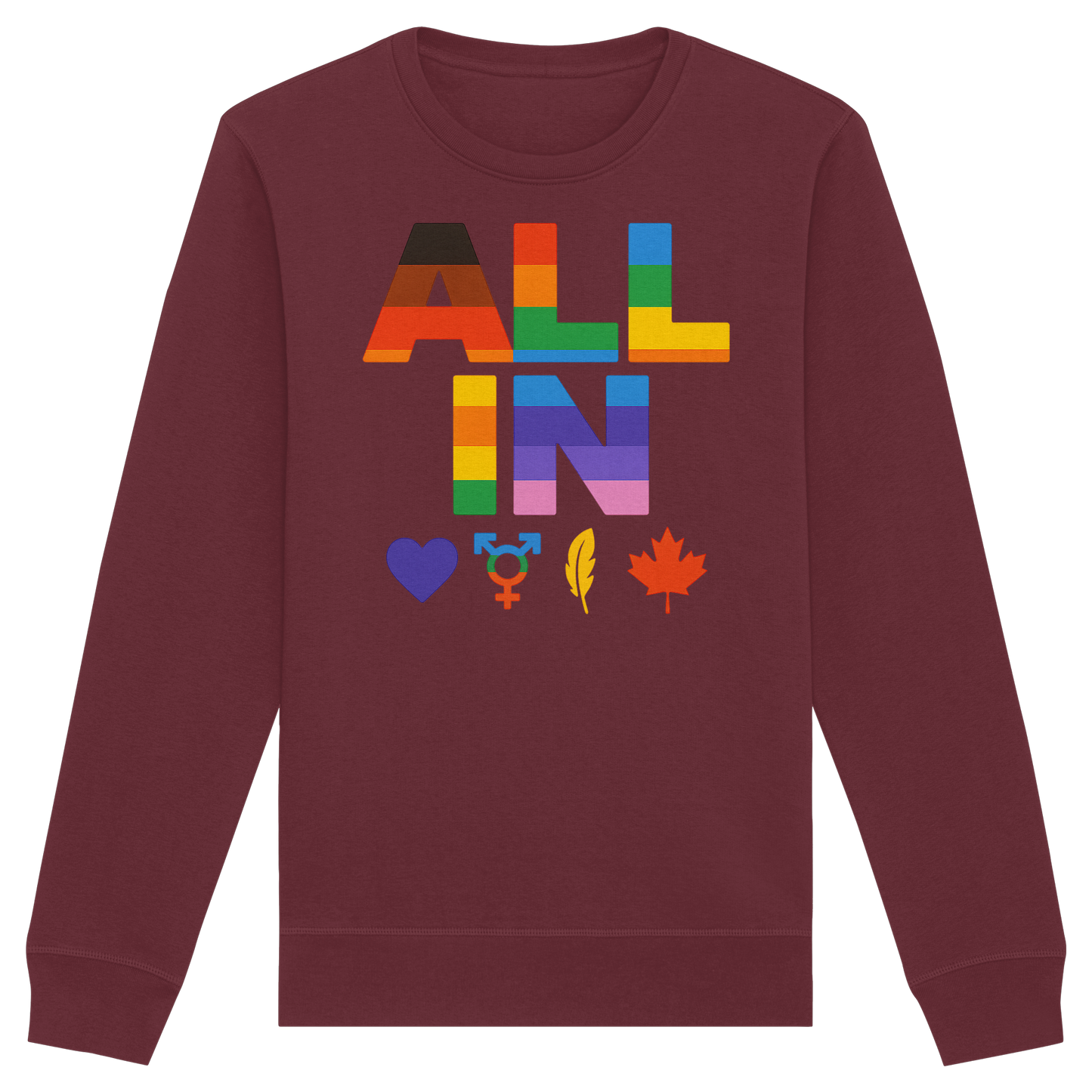 ALL IN Heart. Voice. Pride. - Pride Toronto Sweatshirt – Unisex Fit – Cozy & Bold