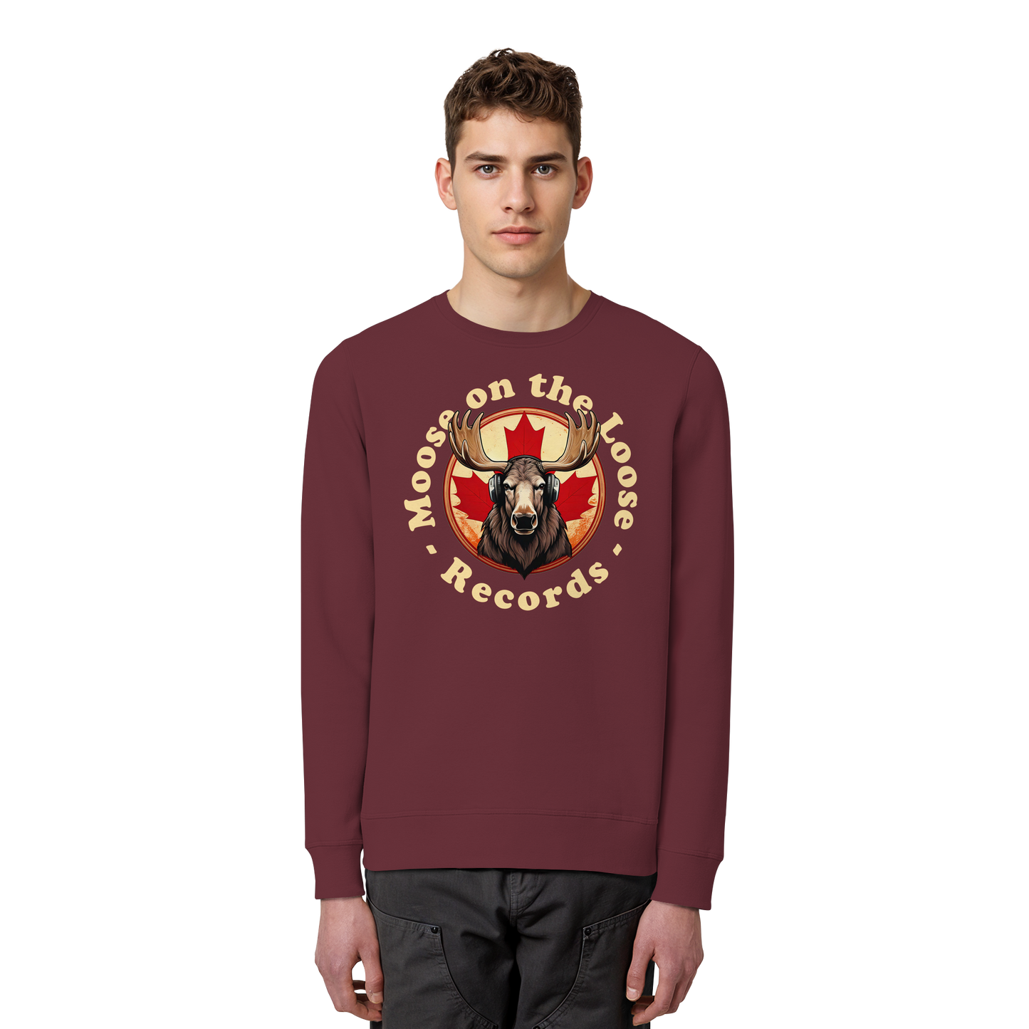 "Moose on the Loose Records" Unisex Sweatshirt - Cozy Canadian Vibes