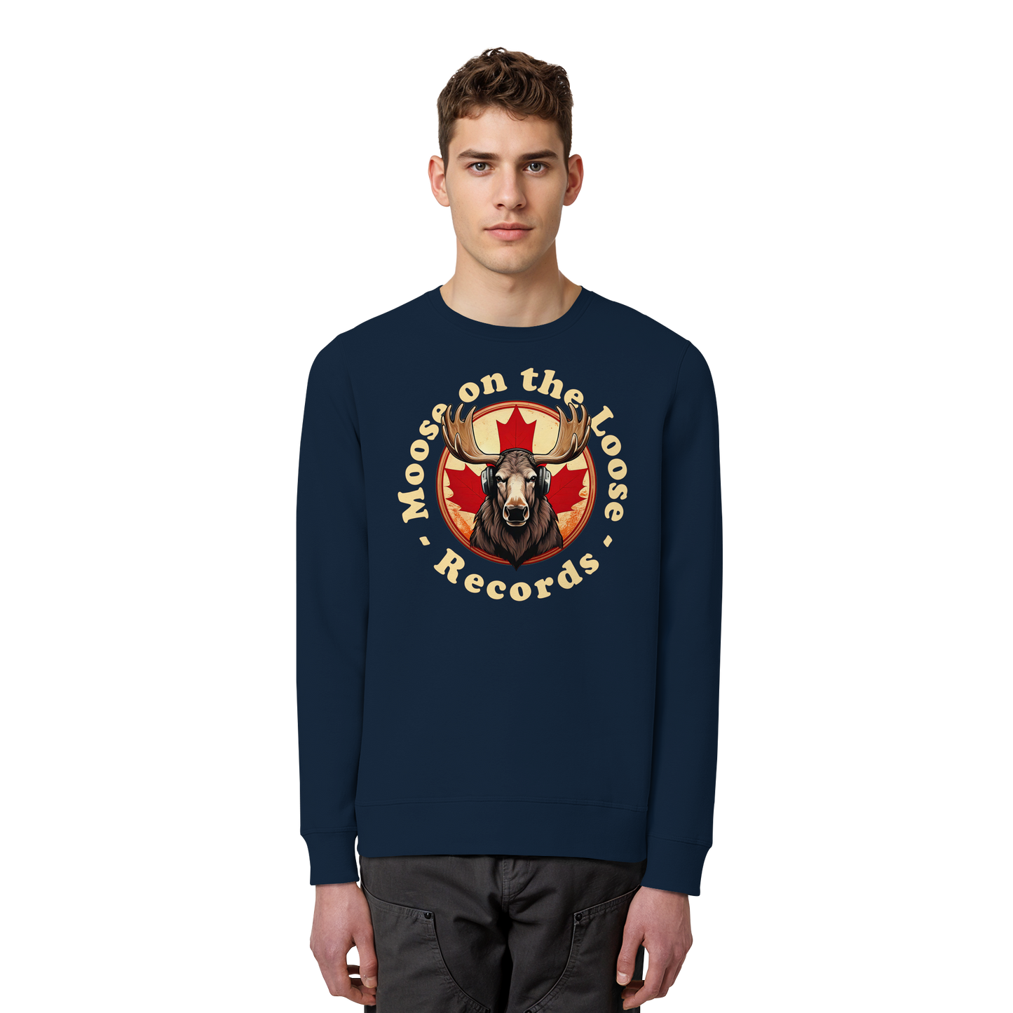 "Moose on the Loose Records" Unisex Sweatshirt - Cozy Canadian Vibes