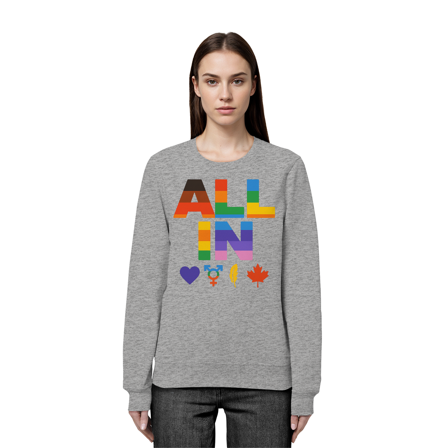 ALL IN Heart. Voice. Pride. - Pride Toronto Sweatshirt – Unisex Fit – Cozy & Bold