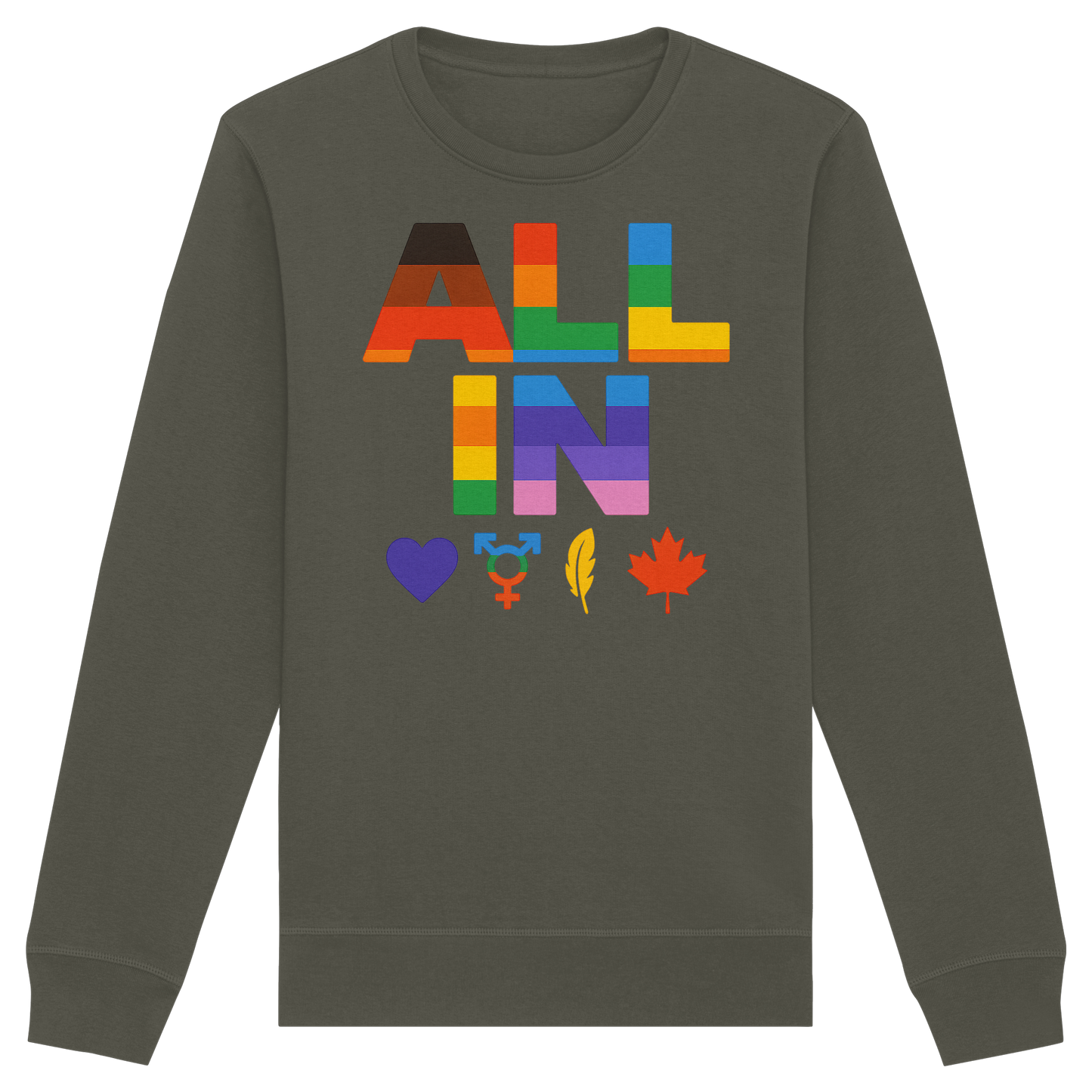 ALL IN Heart. Voice. Pride. - Pride Toronto Sweatshirt – Unisex Fit – Cozy & Bold