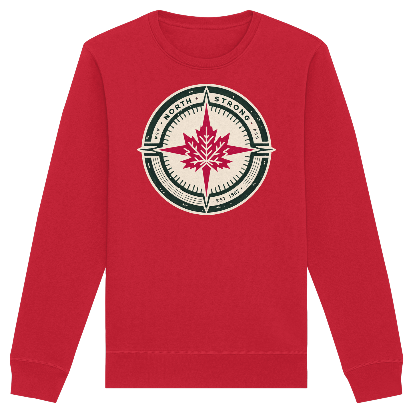 “North Strong” Compass Design Unisex Sweatshirt – Navigate Adventure with Canadian Pride
