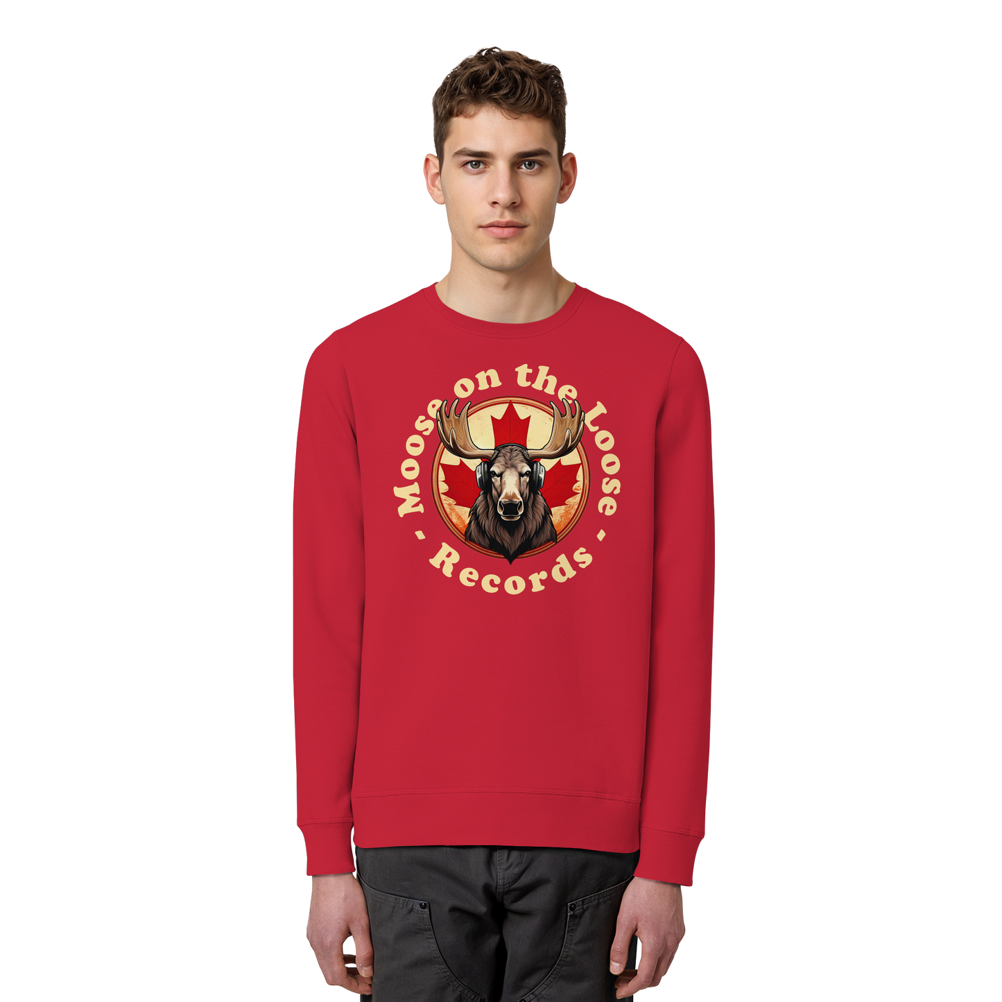 "Moose on the Loose Records" Unisex Sweatshirt - Cozy Canadian Vibes