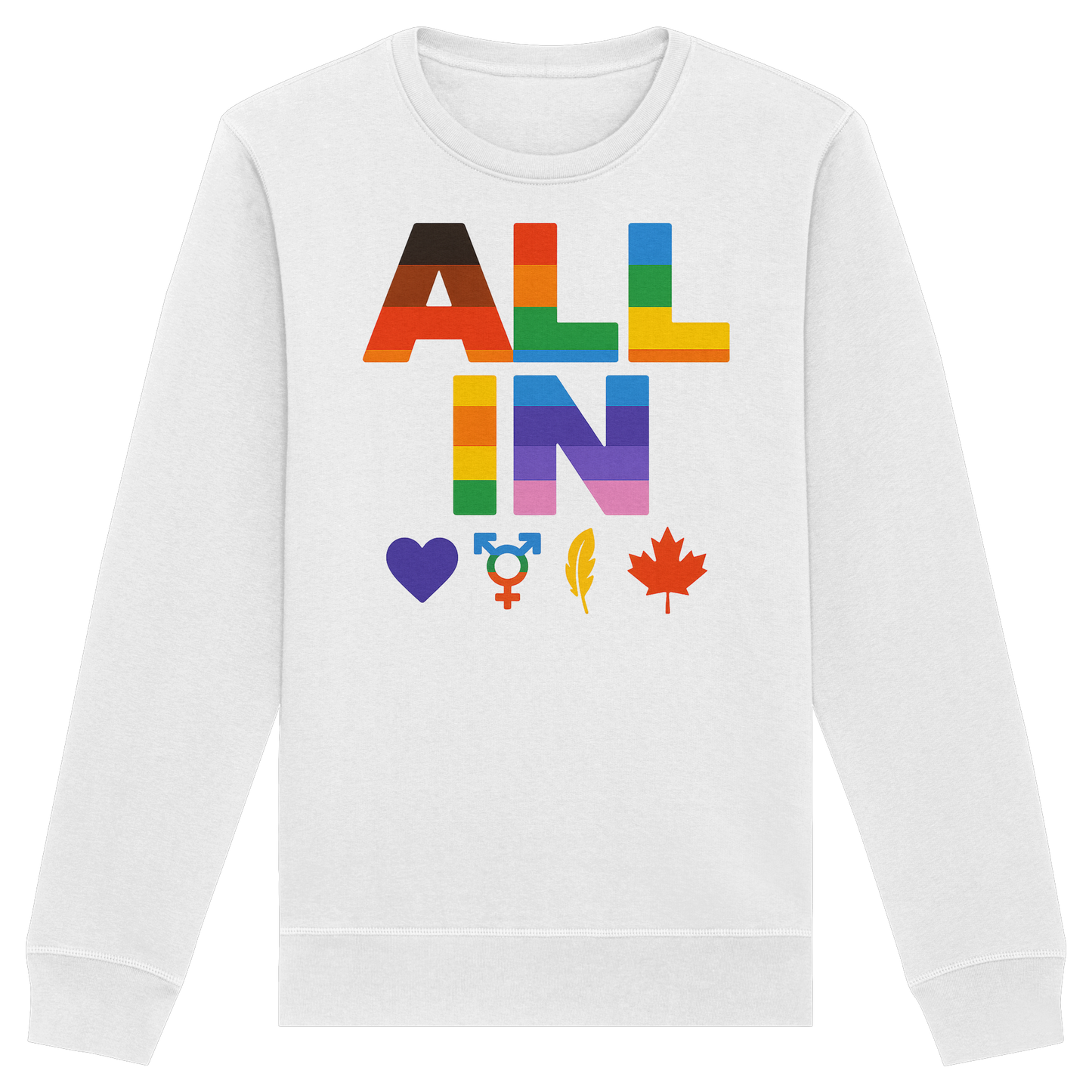 ALL IN Heart. Voice. Pride. - Pride Toronto Sweatshirt – Unisex Fit – Cozy & Bold